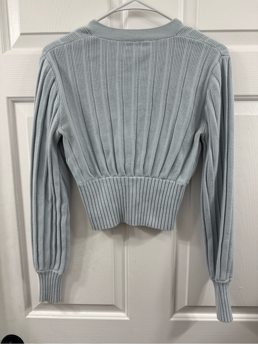 Aritzia Wilfred Plunge Front Cardigan light heatwave blue - Picture 8 of 8